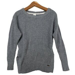 Toms x Target Women Sweater Sz L Gray Ribbed Knit Crew Neck Pullover Modern City